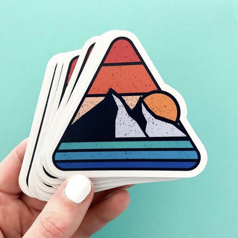 Mountain Sun Vinyl Sticker. Sticker for laptop, water bottle or tumbler.